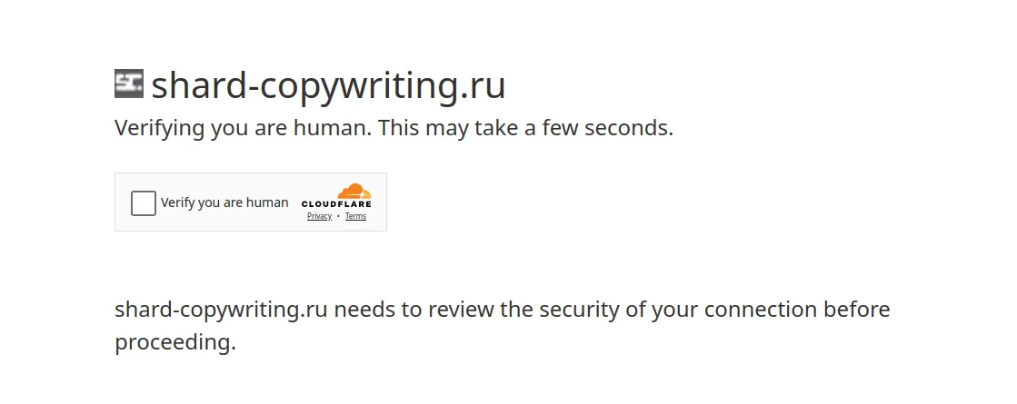 Вот так выглядит испытание (managed Challenge) в Cloudflare.